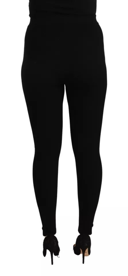 Pantalones negros elásticos de cintura alta