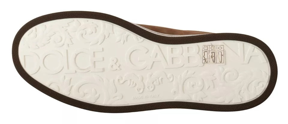 Zapatillas bajas con logo de ante marrón para hombre