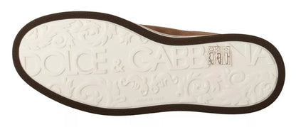 Zapatillas bajas con logo de ante marrón para hombre