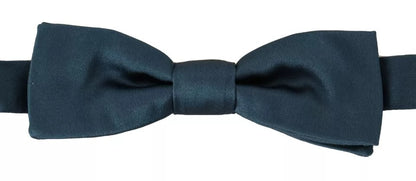 Pajarita ajustable para hombre, 100 % seda azul