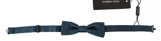 Pajarita ajustable para hombre, 100 % seda azul