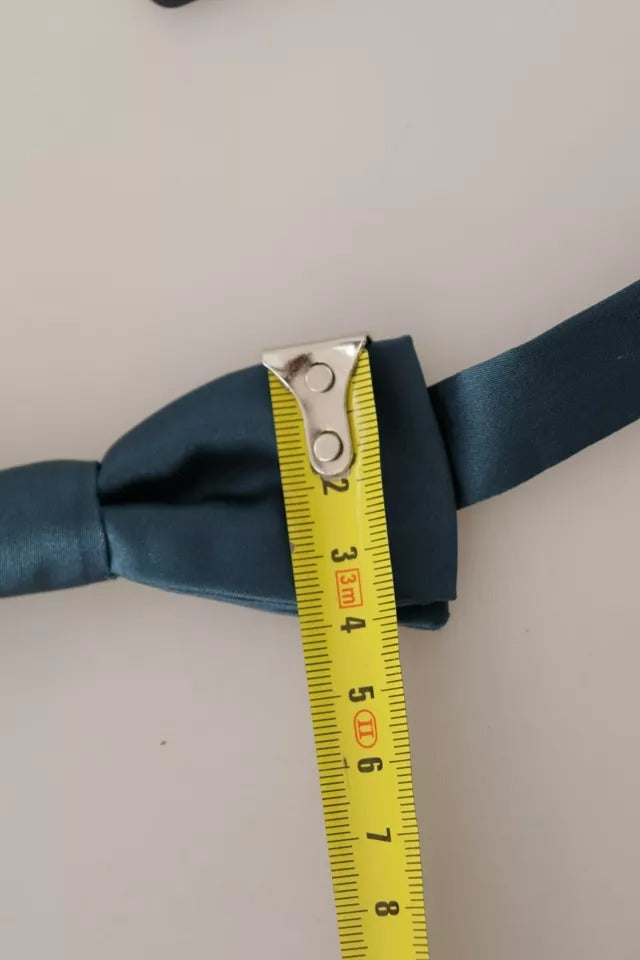 Pajarita ajustable para hombre, 100 % seda azul