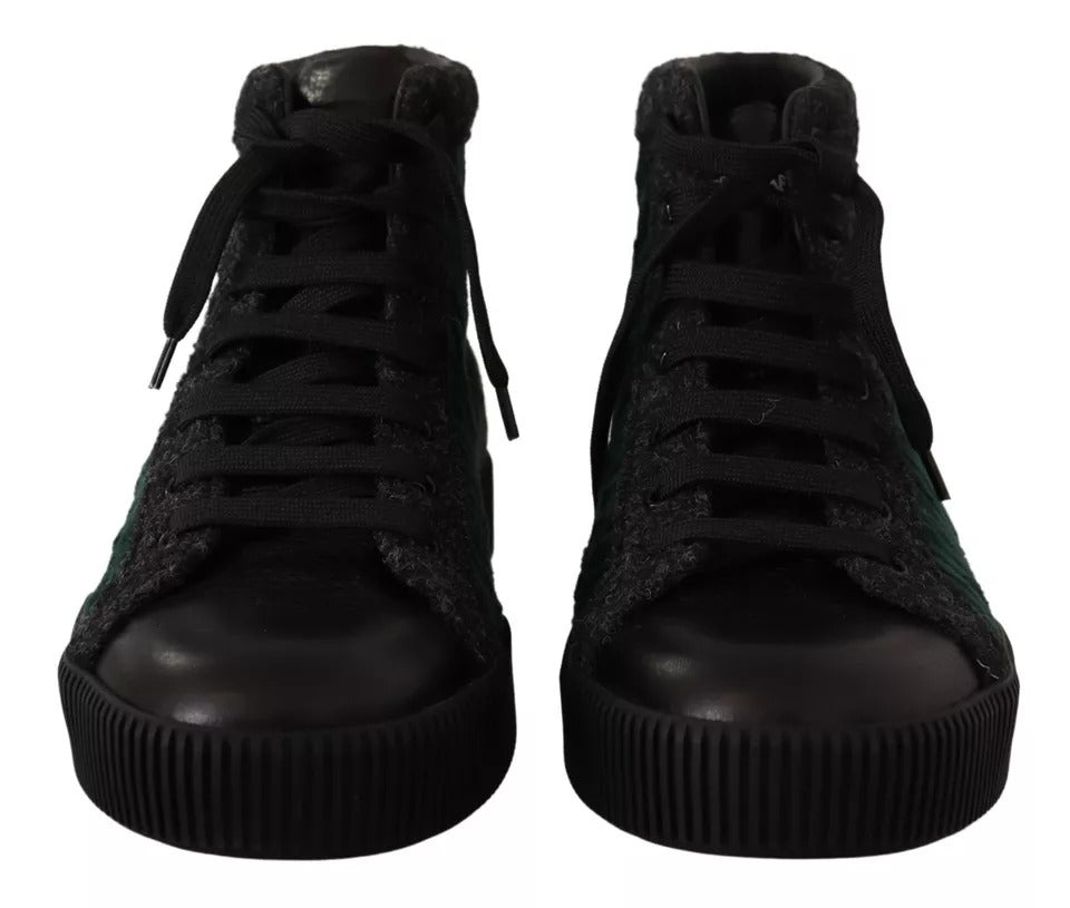 Zapatillas altas de pana verde para hombre, zapatos casuales