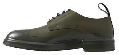 Zapatos de vestir de cuero verde con suela de goma