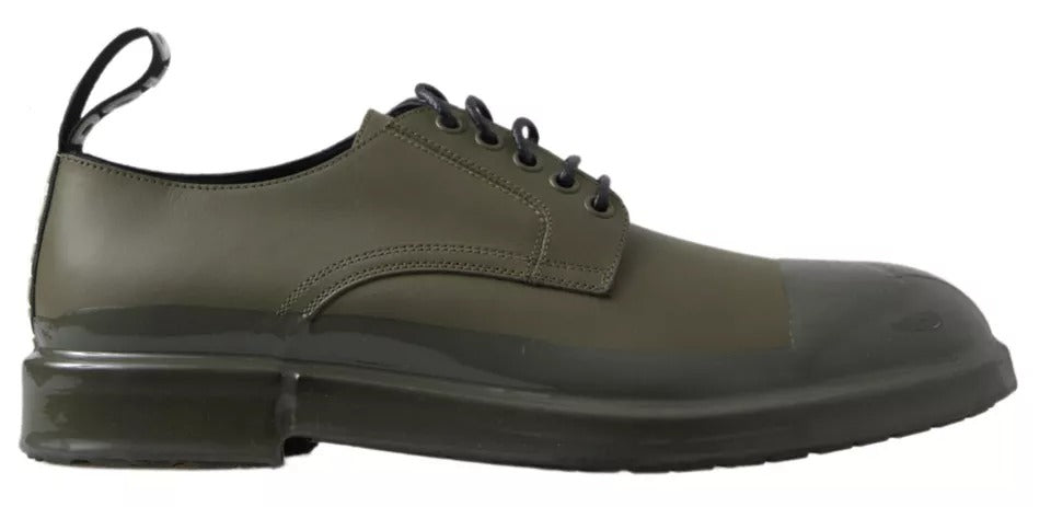 Zapatos de vestir de cuero verde con suela de goma