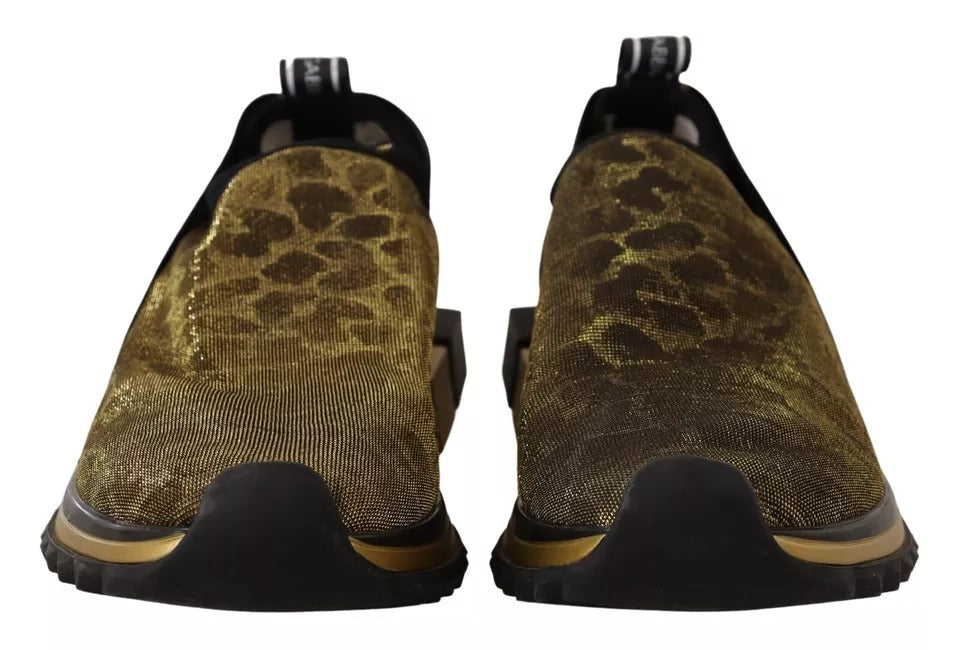 Zapatillas Sorrento con estampado de leopardo y purpurina dorada