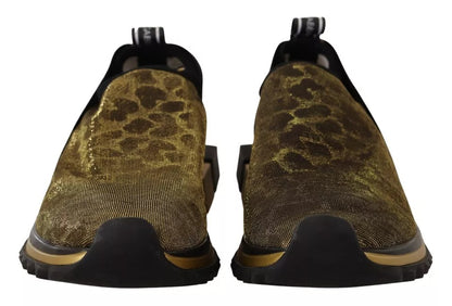 Zapatillas Sorrento con estampado de leopardo y purpurina dorada