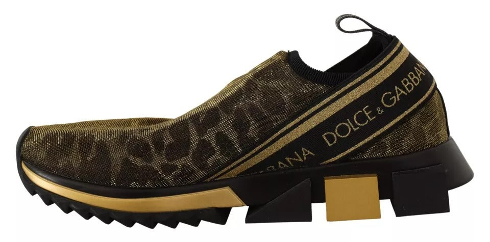 Zapatillas Sorrento con estampado de leopardo y purpurina dorada