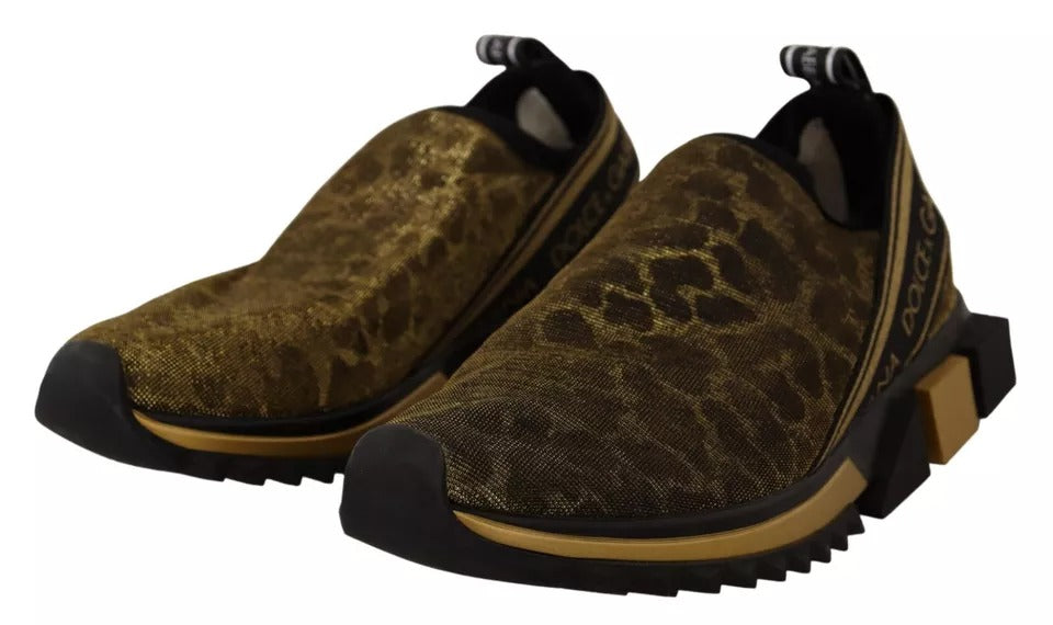 Zapatillas Sorrento con estampado de leopardo y purpurina dorada