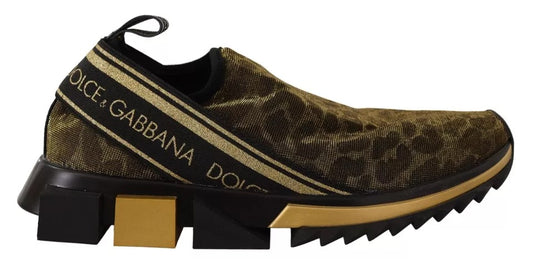 Zapatillas Sorrento con estampado de leopardo y purpurina dorada
