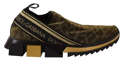 Zapatillas Sorrento con estampado de leopardo y purpurina dorada