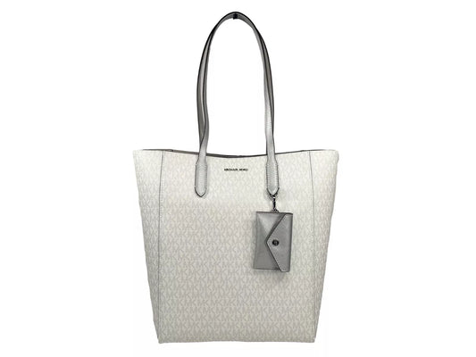 Bolso tote grande Vincent con tarjetero, color plateado