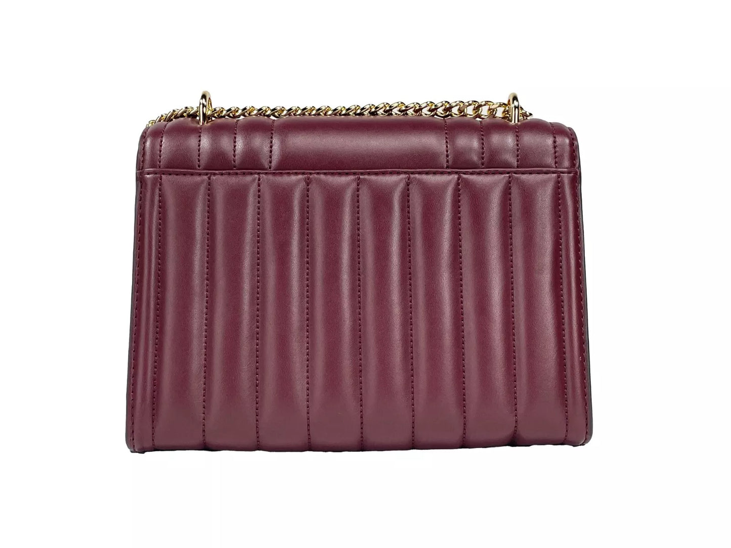 Bolso bandolera Whitney mediano con cadena y solapa en color sangre de buey