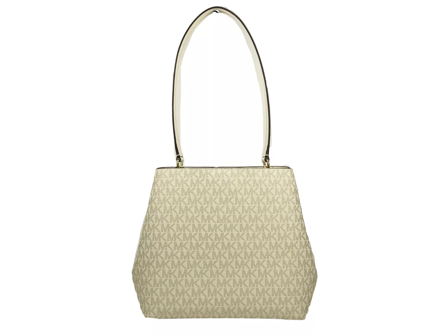 Bolso bandolera Pratt mediano en dorado pálido y crema
