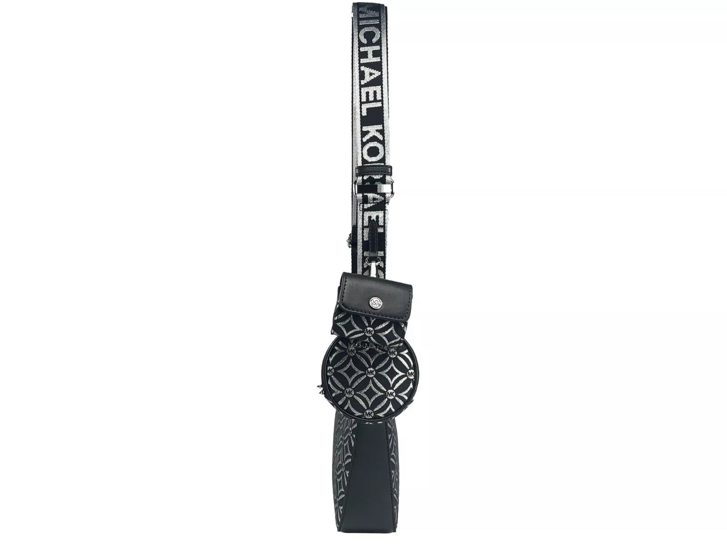 Bolso bandolera con accesorio tecnológico, color negro