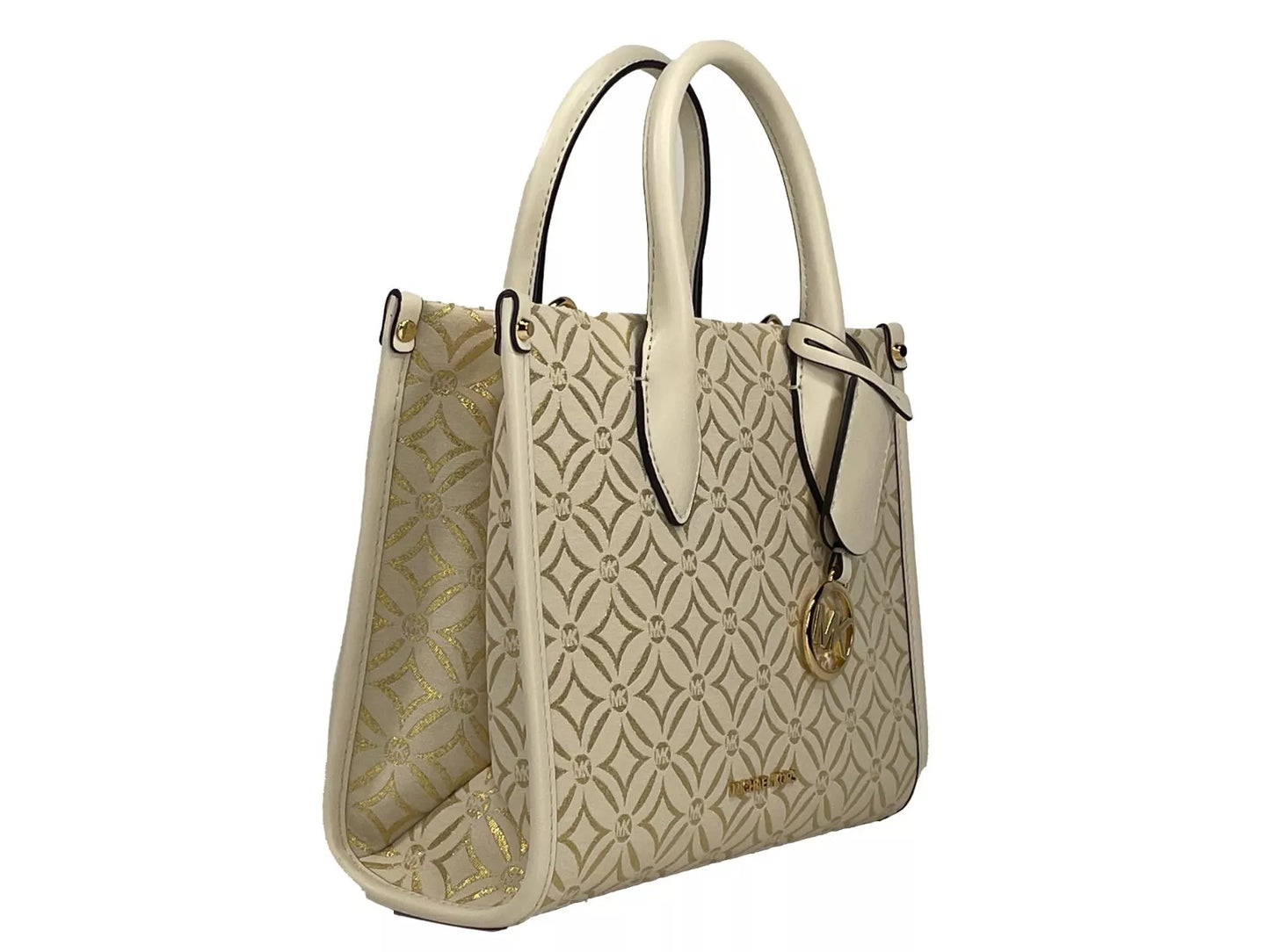 Bolso bandolera Mirella pequeño con cremallera en la parte superior, color crema