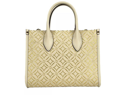 Bolso bandolera Mirella pequeño con cremallera en la parte superior, color crema
