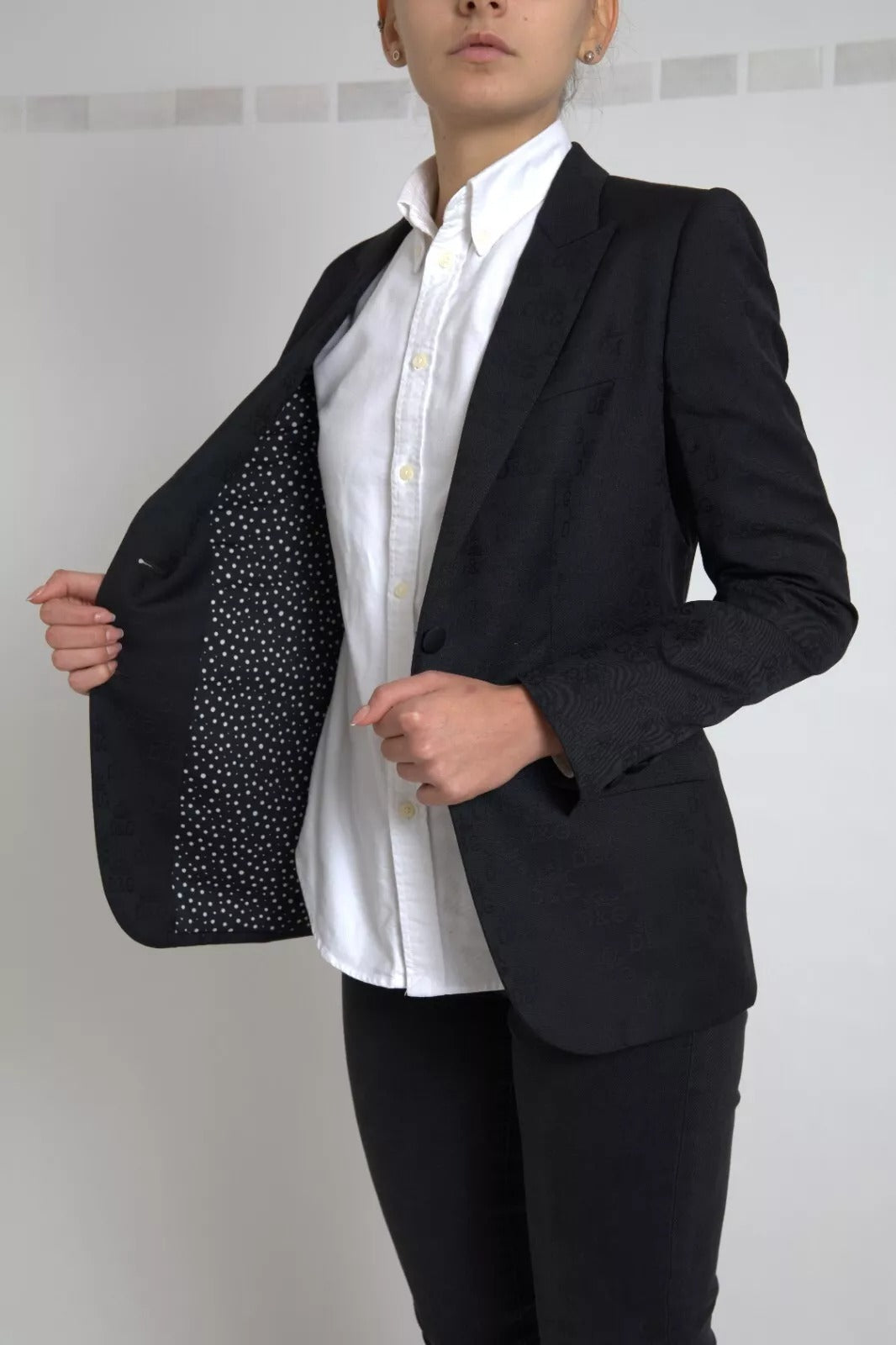 Chaqueta blazer de manga larga negra