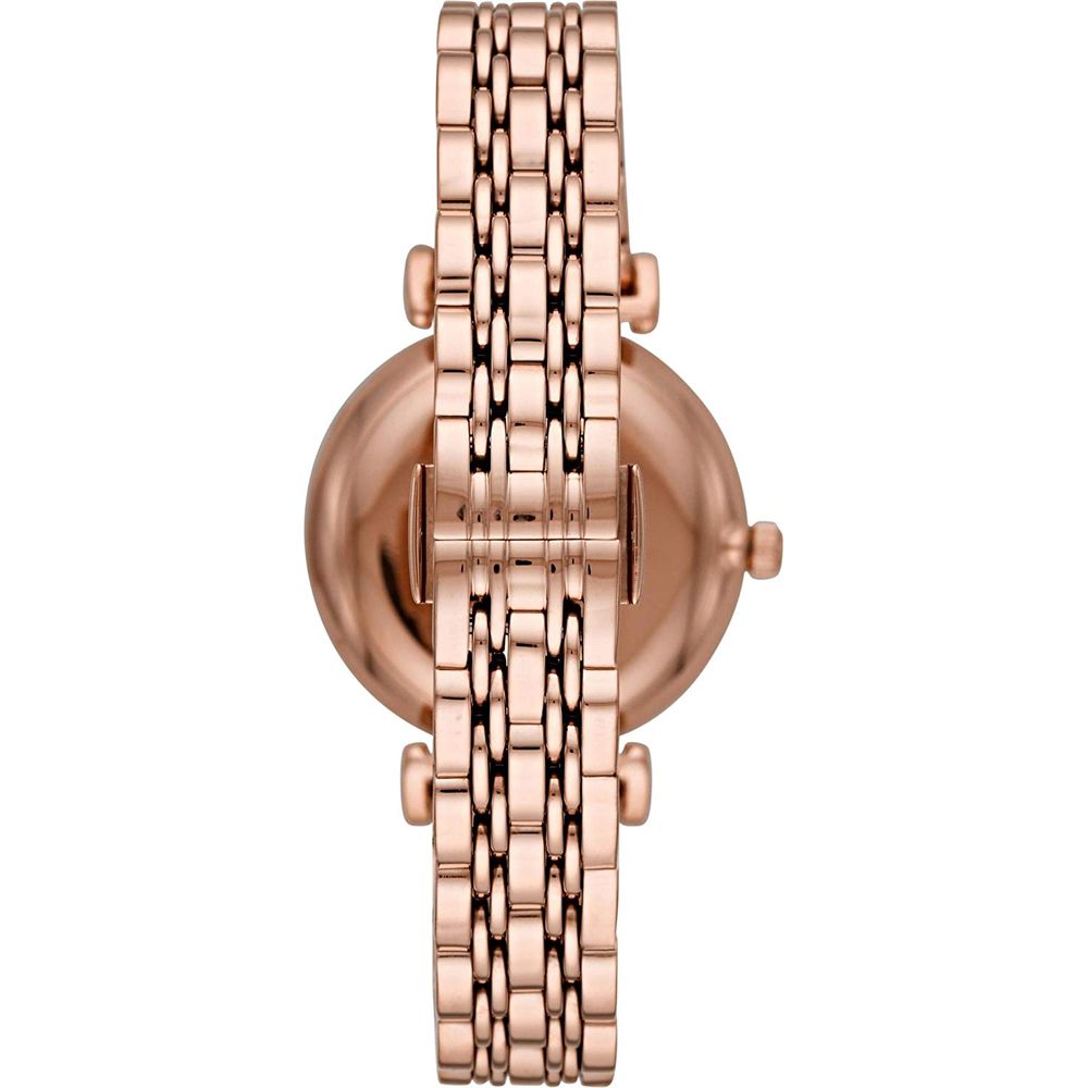 Reloj de acero inoxidable dorado y acero inoxidable.