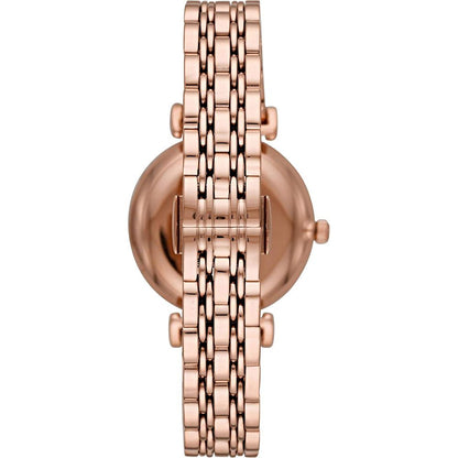 Reloj de acero inoxidable dorado y acero inoxidable.