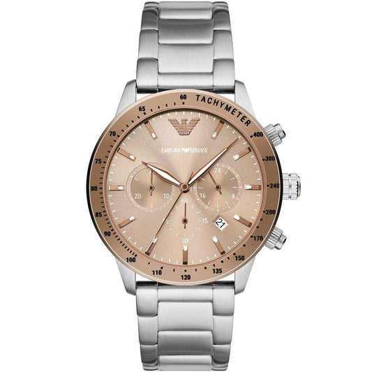 Reloj de acero inoxidable plateado y acero inoxidable.