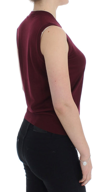 Chaleco elegante sin mangas de lana roja