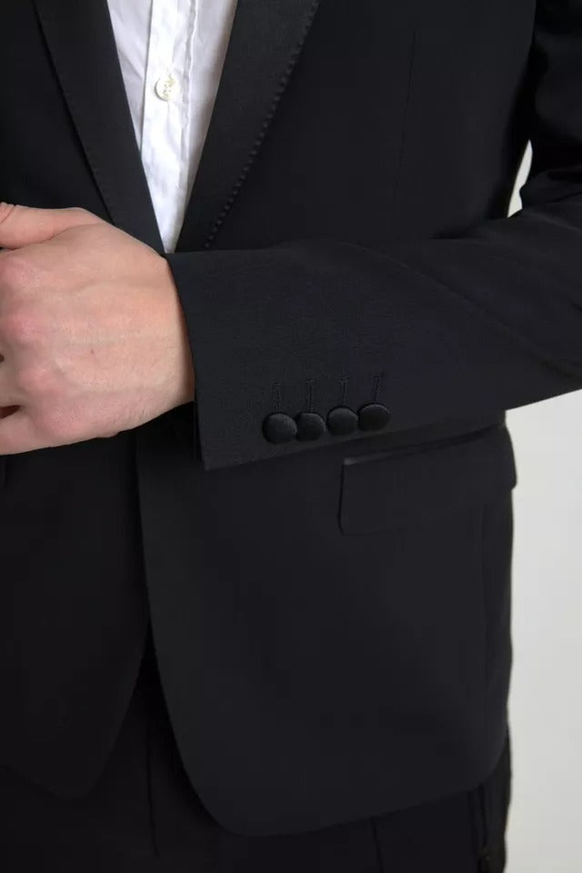 Blazer MARTINI de lana negra con botonadura sencilla