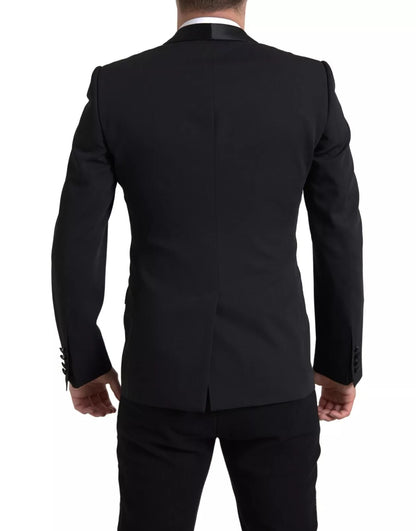 Blazer MARTINI de lana negra con botonadura sencilla