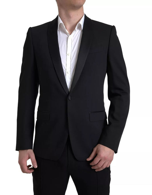 Blazer MARTINI de lana negra con botonadura sencilla