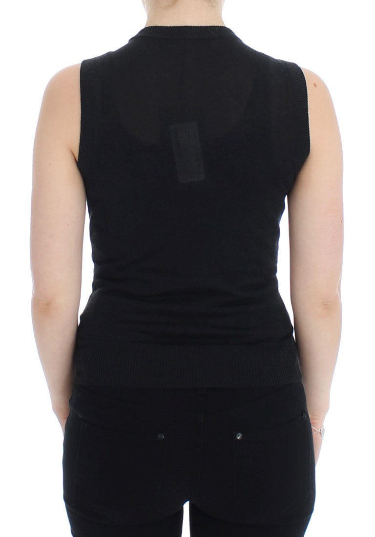 Chaleco elegante negro sin mangas