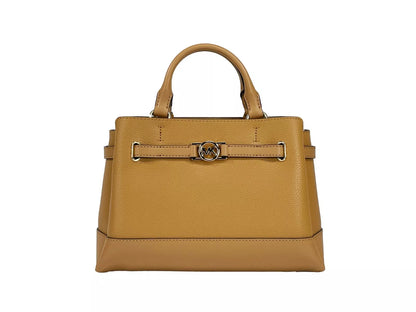 Bolso bandolera pequeño de cuero con cinturón Reed, marrón