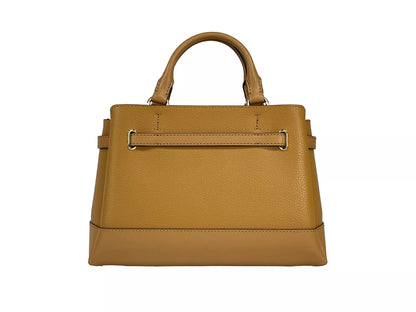 Bolso bandolera pequeño de cuero con cinturón Reed, marrón