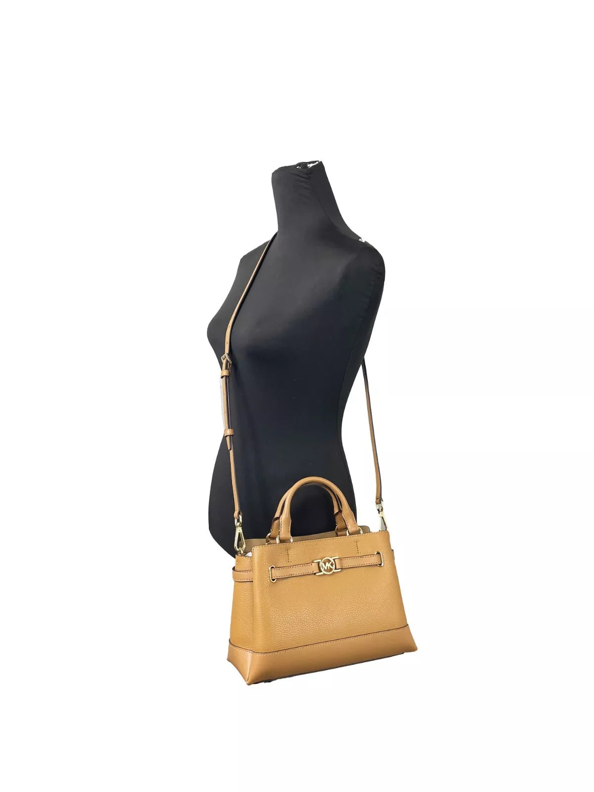 Bolso bandolera pequeño de cuero con cinturón Reed, marrón
