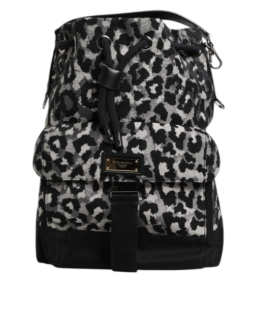 Bolso bandolera hobo de jacquard con estampado de leopardo multicolor