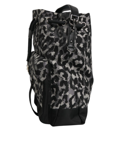 Bolso bandolera hobo de jacquard con estampado de leopardo multicolor