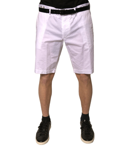 Pantalones cortos casuales de algodón elástico blancos tipo chino