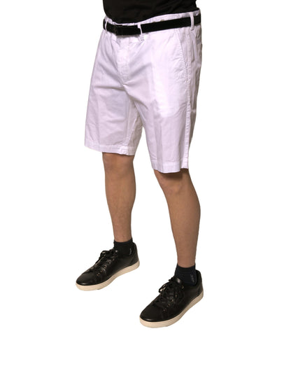 Pantalones cortos casuales de algodón elástico blancos tipo chino