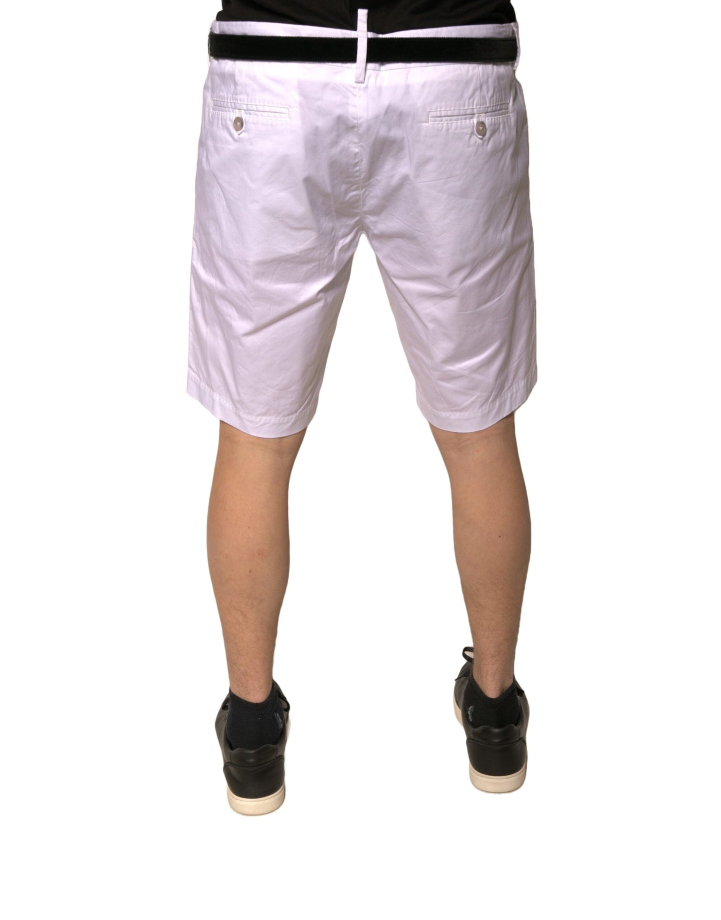 Pantalones cortos casuales de algodón elástico blancos tipo chino