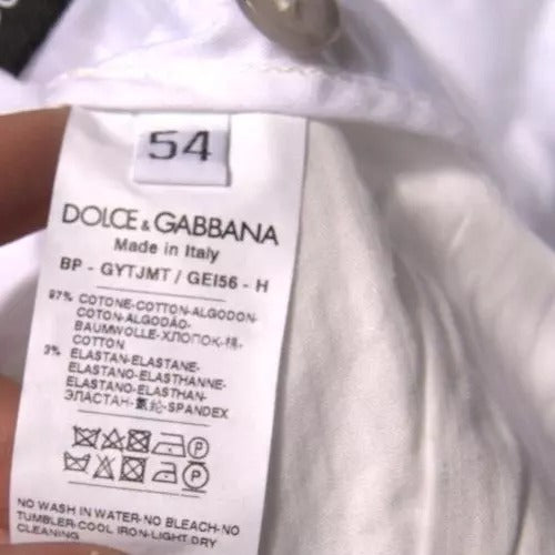 Pantalones cortos casuales de algodón elástico blancos tipo chino