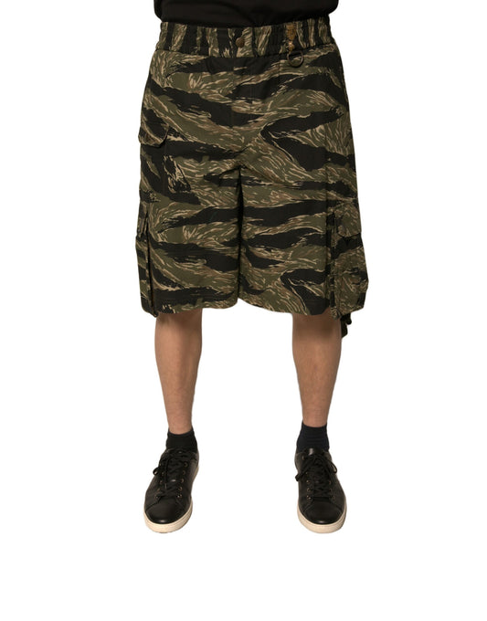 Bermudas de algodón con estampado dorado y negro