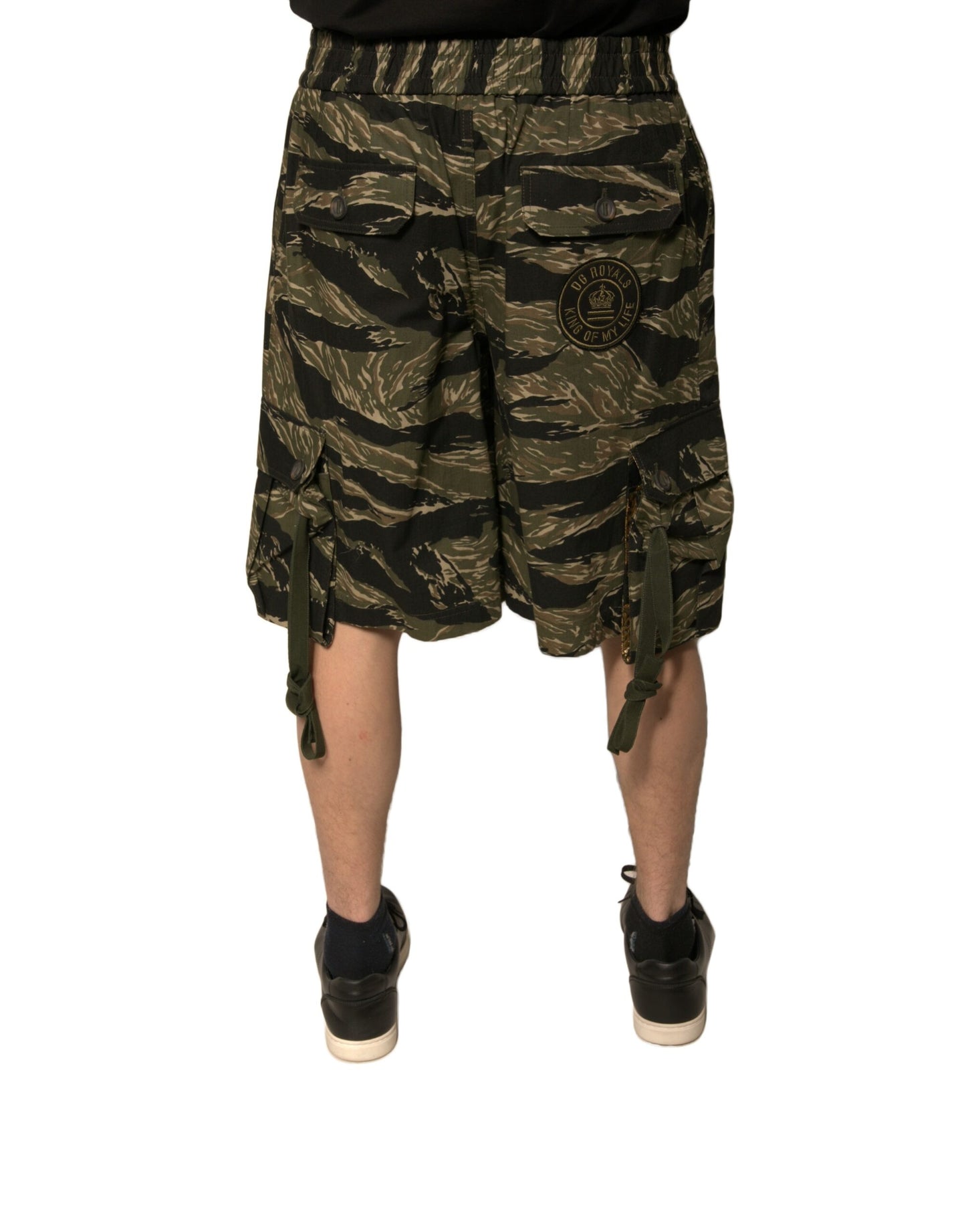 Bermudas de algodón con estampado dorado y negro