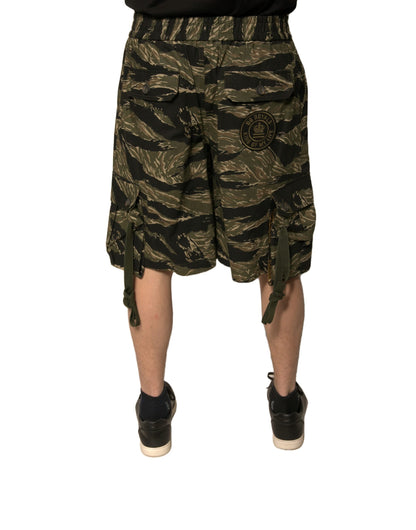 Bermudas de algodón con estampado dorado y negro