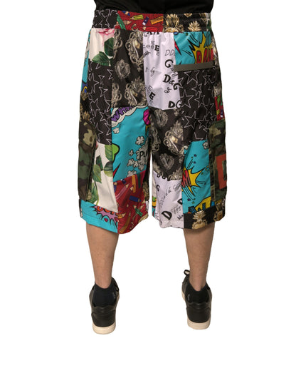 Bermudas cargo con parches multicolores