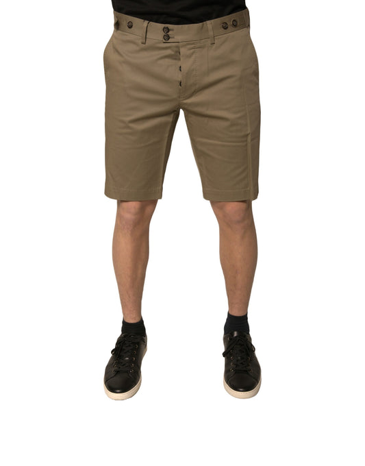 Pantalones cortos casuales de algodón elástico color marrón chino