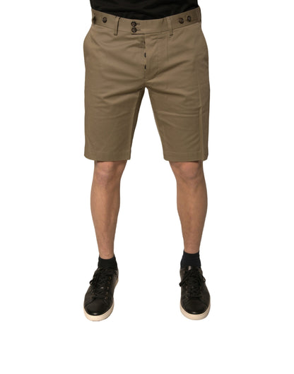 Pantalones cortos casuales de algodón elástico color marrón chino