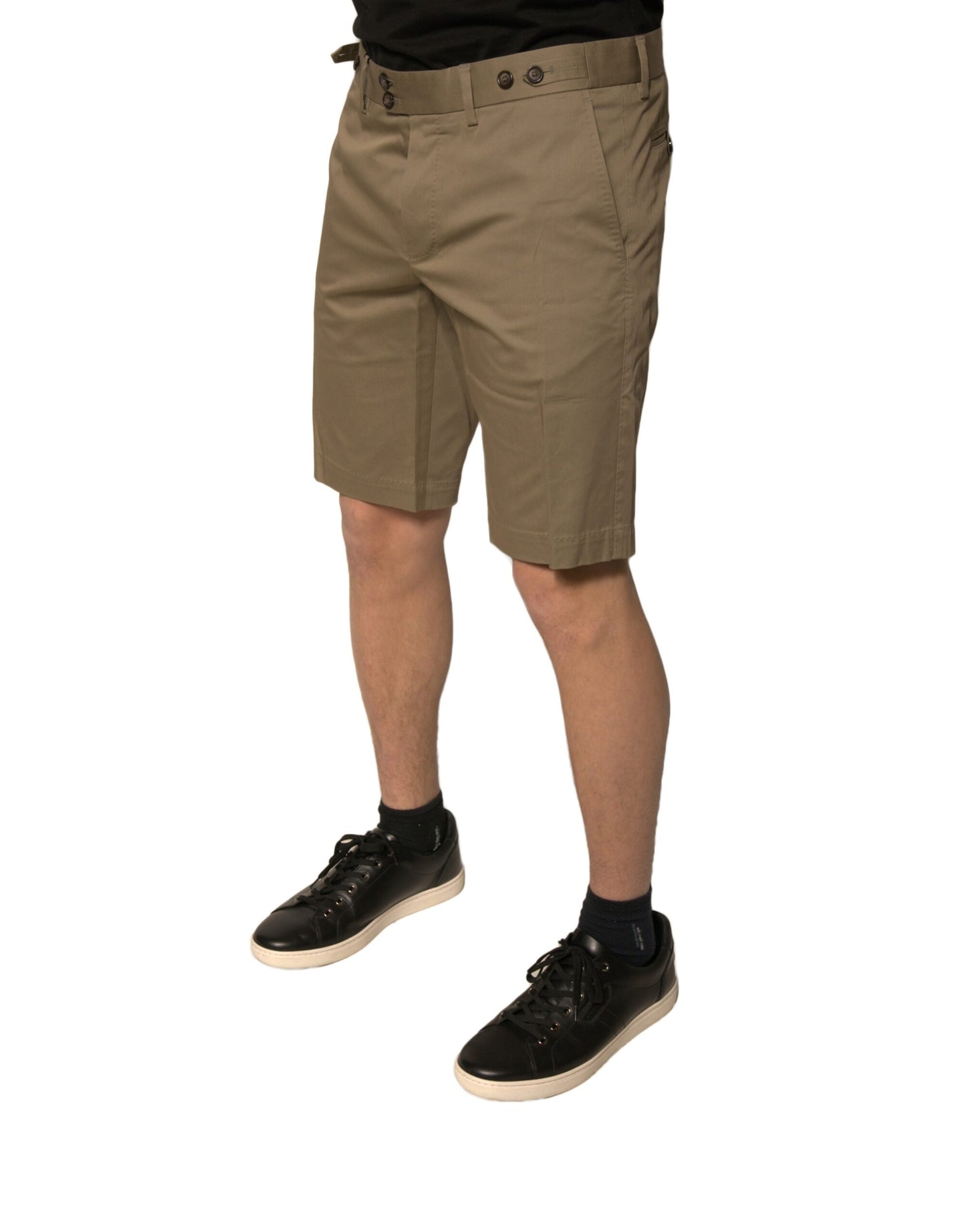 Pantalones cortos casuales de algodón elástico color marrón chino