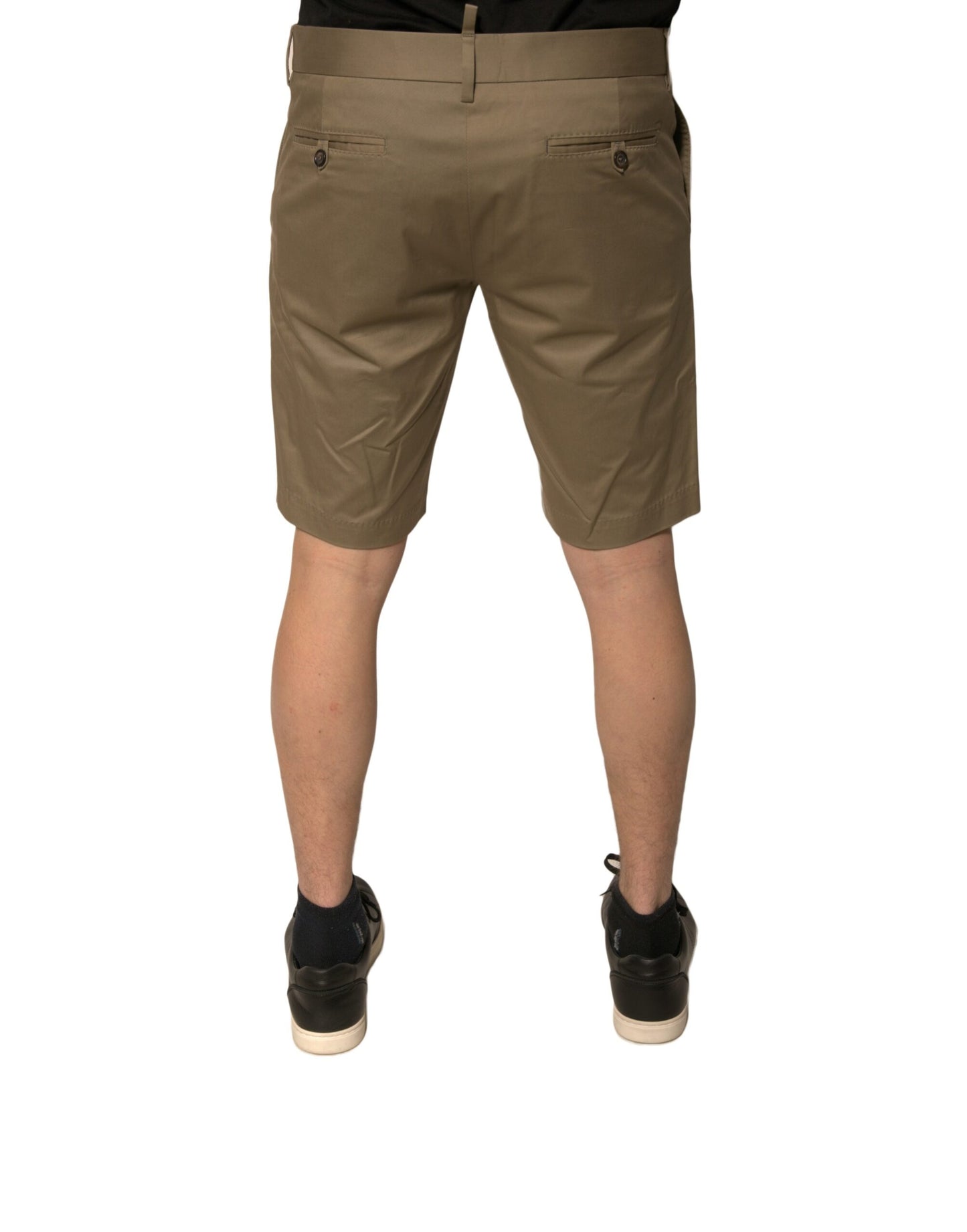 Pantalones cortos casuales de algodón elástico color marrón chino