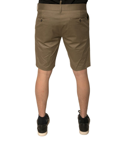 Pantalones cortos casuales de algodón elástico color marrón chino