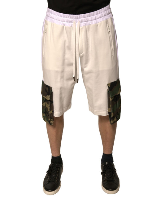 Bermudas cargo informales de algodón beige para hombre