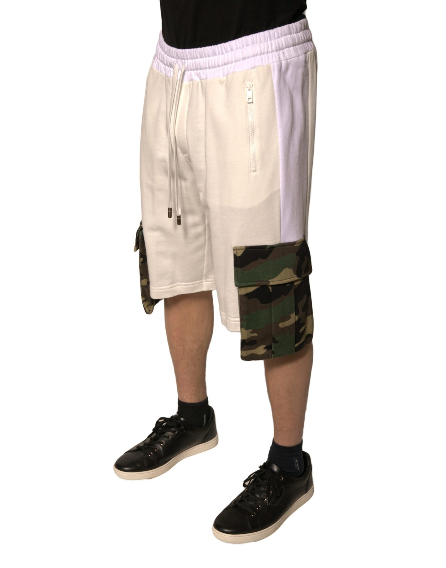 Bermudas cargo informales de algodón beige para hombre
